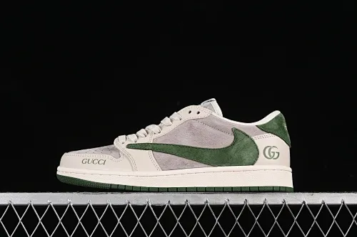 All categories Air Jordan Jordan series basketball shoes Air Jordan 1 Low High-end customized low-top sneakers Travis Scott x Fragment Design x Air Jordan 1 Low OG SP AJ1 Joe 1 Gucci joint-off-white dark green pig eight low-top cultural casual sneakers LX1988-106